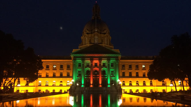 Alberta Provincial Legislature Building With Farmer's Day Lighting